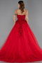 Robe De Fiançailles Grande Taille Longue Rouge ABU5471