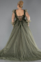 Robes De Soirée Grande Taille Longue Kaki ABU4608