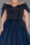 Robes De Soirée Grande Taille Longue Bleu Marine ABU4747