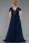 Robe de Soirée Grande Taille Longue Bleu Marine ABU828
