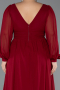 Robe Grande Taille Mousseline Longue Rouge Bordeaux ABU1988