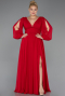 Robe Grande Taille Longue Mousseline Rouge ABU1988