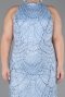 Robe De Soirée Grande Taille Perlé Longue Bleu clair ABU5063