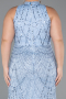 Robe De Soirée Grande Taille Perlé Longue Bleu clair ABU5063