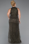 Robe De Soirée Grande Taille Perlé Longue Kaki Foncé ABU5063