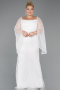 Robe De Soirée Grande Taille Perlé Longue Blanc ABU5067
