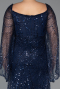 Robe De Soirée Grande Taille Longue Perlé Bleu Marine ABU5067