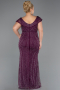 Robe de Soirée Grande Taille Longue Pierreux Prune ABU5439