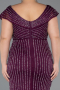 Robe de Soirée Grande Taille Longue Pierreux Prune ABU5439
