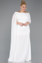 Robe de Soirée Grande Taille Longue Mousseline Blanc ABU5419