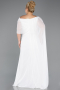 Robe de Soirée Grande Taille Longue Mousseline Blanc ABU5419