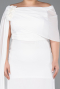 Robe de Soirée Grande Taille Longue Mousseline Blanc ABU5419