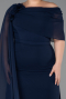 Robe de Soirée Grande Taille Longue Mousseline Bleu Marine ABU5419