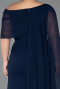 Robe de Soirée Grande Taille Longue Mousseline Bleu Marine ABU5419