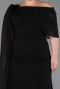 Robe de Soirée Grande Taille Longue Mousseline Noir ABU5419
