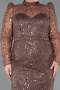 Robe De Fiançailles Grande Taille Longue Brun ABU4527