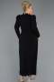 Robe Hijab Grande Taille Longue Noir ABU5411