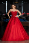 Robe de Fiançailles Design Personnalisé Longue Rouge ABU5460