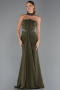 Robe de Soirée Longue Kaki ABU5476