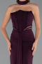 Robe de Soirée Longue Violet Foncé ABU5476