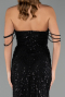 Robe de Soirée Longue Perlé Noir ABU5477