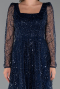 Robe de Cérémonie Midi Perlé Bleu Marine ABK2469