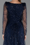 Robe de Cérémonie Midi Perlé Bleu Marine ABK2469