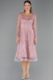 Robe de Cérémonie Midi Perlé Poudre ABK2469