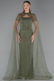 Robe de Soirée Longue Perlé Kaki ABU5483