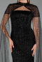 Robe de Soirée Longue Perlé Noir ABU5483