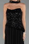 Robe de Soirée Longue Mousseline Noir ABU5486
