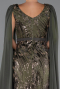 Robe de Soirée Longue Perlé Kaki ABU5248