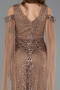 Robe de Soirée Longue Perlé Cuivre ABU5497