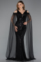 Robe de Soirée Longue Perlé Noir ABU5497