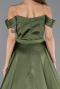 Robe de Soirée Longue Satin Kaki ABU5507