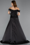 Robe de Soirée Longue Satin Noir ABU5507
