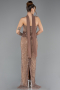 Robe de Soirée Longue Perlé Cuivre ABU5438