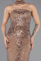 Robe de Soirée Longue Perlé Cuivre ABU5438