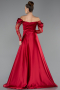 Robe De Soirée Satin Longue Rouge ABU5054