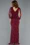Robe de Soirée Longue Pierreux Rouge Bordeaux ABU5475