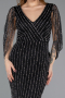 Robe de Soirée Longue Pierreux Noir ABU5475