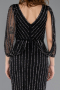 Robe de Soirée Longue Pierreux Noir ABU5475