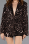 Tenue de Soirée Courte Velours à Paillettes Cuivre ABK2478