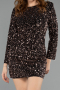 Tenue de Soirée Mini Velours à Paillettes Cuivre ABK2477