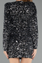 Tenue de Soirée Mini Velours à Paillettes Noir-Argent ABK2477