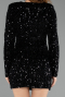 Tenue de Soirée Mini Velours à Paillettes Noir ABK2477