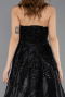 Robe de Soirée Longue Perlé Noir ABU5511