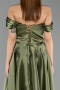 Robe de Soirée Longue Satin Kaki ABU5530