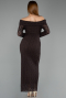 Robe De Soirée Midi Dantelle Brun ABK2488