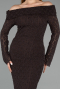 Robe De Soirée Midi Dantelle Brun ABK2488